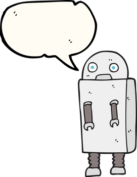 speech bubble cartoon robot png