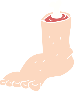 flat color illustration of a cartoon severed foot png