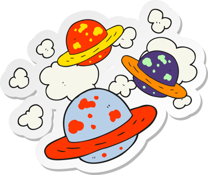 sticker of a cartoon planets png
