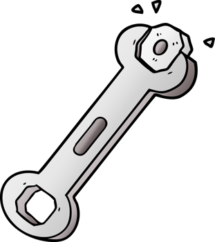 cartoon spanner turning nut png