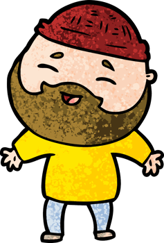 cartoon happy bearded man png