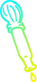 cold gradient line drawing of a cartoon dripping pipette png