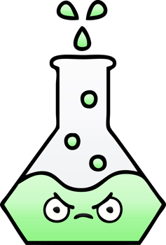 gradient shaded cartoon of a science beaker png