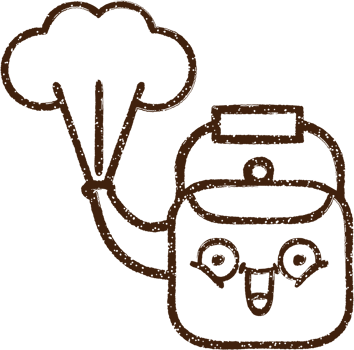 Steaming Kettle Charcoal Drawing png