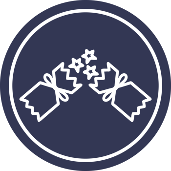 exploding christmas cracker circular icon symbol png