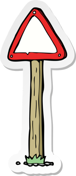 sticker of a cartoon road sign png