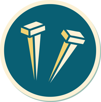sticker of tattoo in traditional style of iron nail png