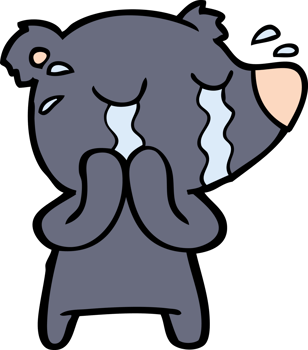 crying bear cartoon chraracter png