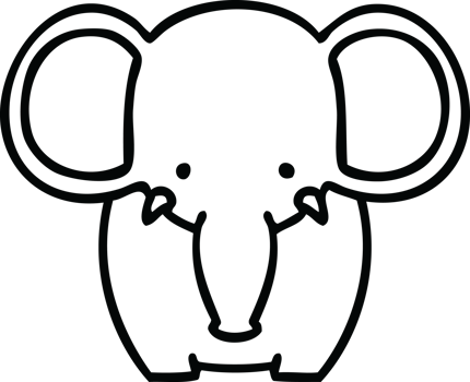 line drawing quirky cartoon elephant png