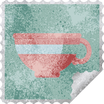 coffee cup graphic square sticker stamp png