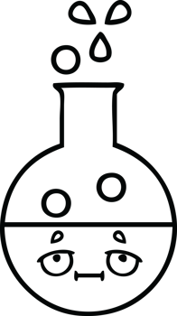 line drawing cartoon of a test tube png