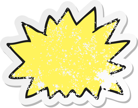 retro distressed sticker of a cartoon explosion png