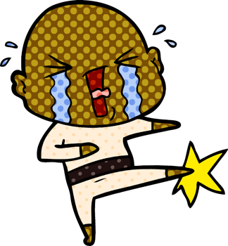 cartoon crying bald man png