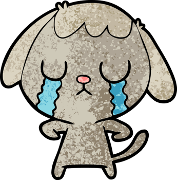 cute cartoon dog crying png