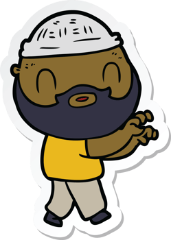 sticker of a cartoon bearded man png