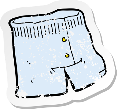 retro distressed sticker of a cartoon underwear png