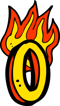 cartoon flaming letter png