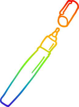 rainbow gradient line drawing cartoon pen png
