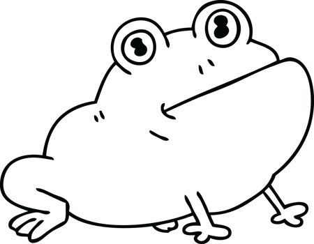 quirky line drawing cartoon frog png
