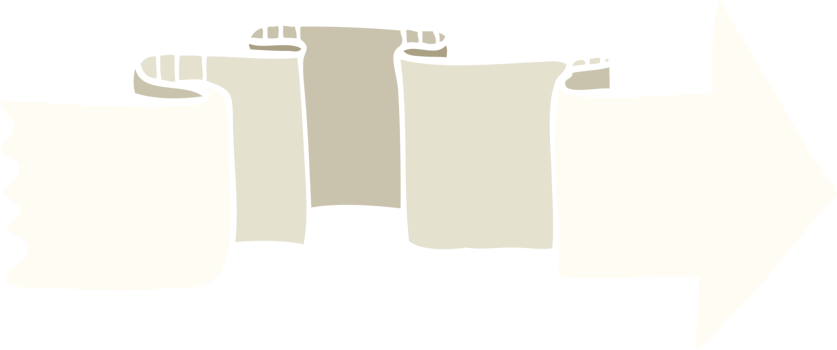 flat color illustration cartoon banner arrow png