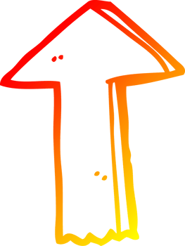 warm gradient line drawing cartoon arrow png