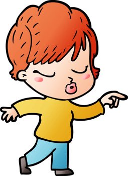 cartoon woman with eyes shut drawing png