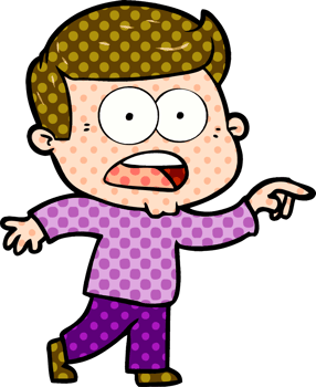 cartoon shocked man drawing png