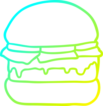 cold gradient line drawing stacked burger png