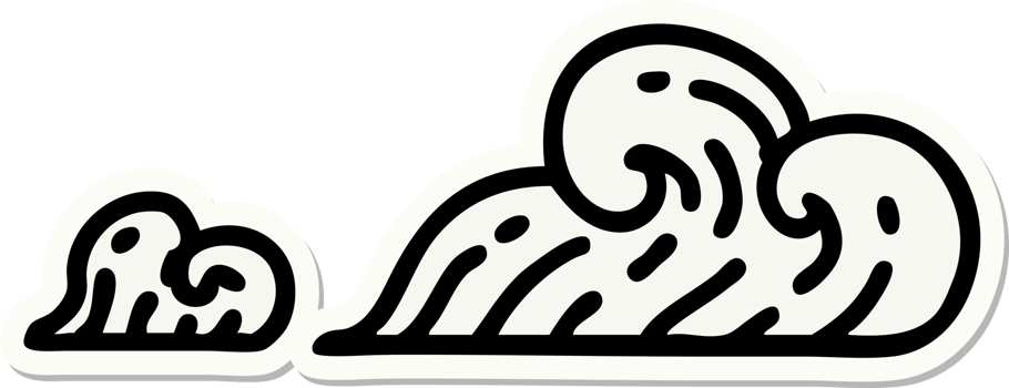 tattoo style sticker of clouds png