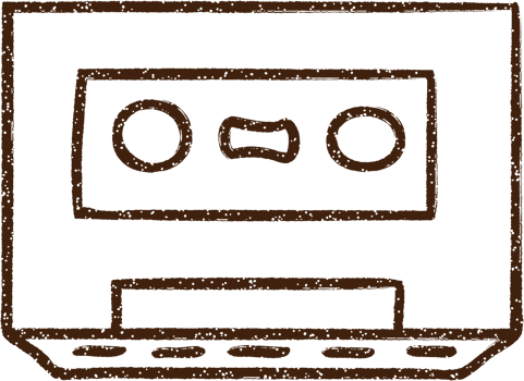 Cassette Tape Charcoal Drawing png