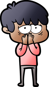 cartoon exhausted boy drawing png
