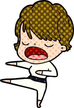 cartoon woman talking drawing png