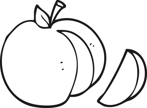 black and white cartoon apple png
