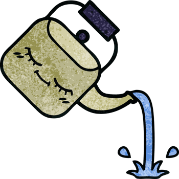 retro grunge texture cartoon pouring kettle png