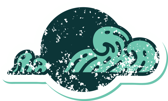 distressed sticker tattoo style icon of clouds png