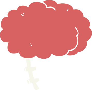 flat color style cartoon brain png
