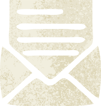 retro illustration style cartoon letter and envelope png