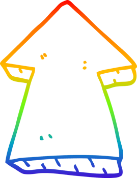 rainbow gradient line drawing cartoon pointing arrow png