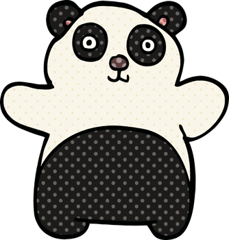 cartoon doodle happy panda png