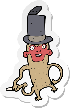sticker of a cartoon monkey wearing top hat png