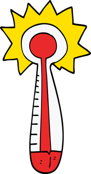 cartoon doodle hot thermometer png