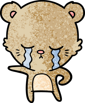 crying cartoon bear png