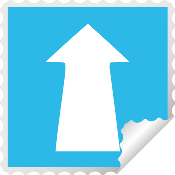 square peeling sticker quirky cartoon arrow png