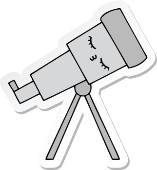 sticker of a cute cartoon telescope png