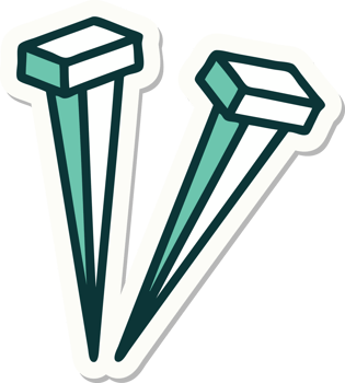 sticker of tattoo in traditional style of iron nail png