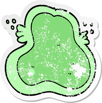distressed sticker of a cartoon amoeba png