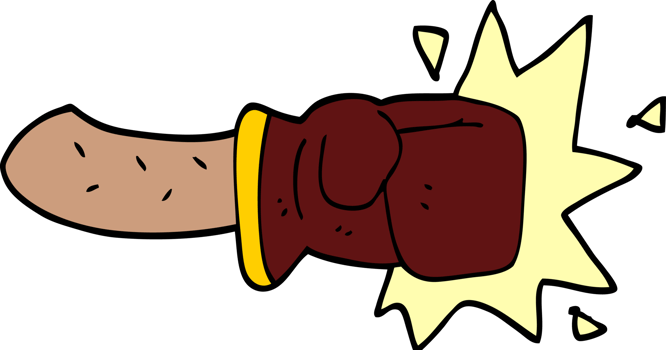 cartoon doodle boxing glove png