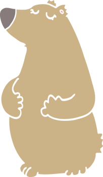 flat color style cartoon bear png