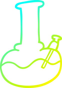 cold gradient line drawing of a cartoon water pipe png