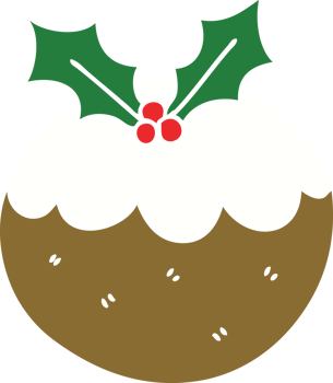 hand drawn quirky cartoon christmas pudding png